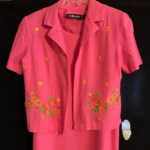 Dark pink, size 12,  dress and jacket